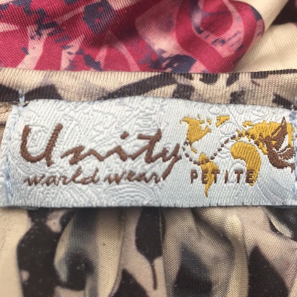 Unity World Wear Ladies Boho Tribal Tunic Top Blouse Size Petite Large LP - Picture 9 of 12